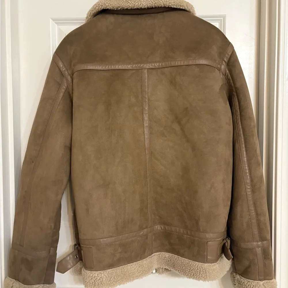 Zara Tan Shearling Collar Jacket - Picture 2 of 11